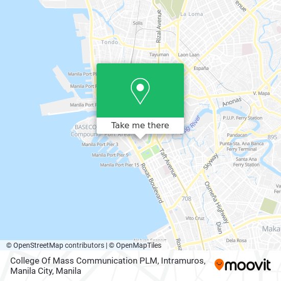 College Of Mass Communication PLM, Intramuros, Manila City map