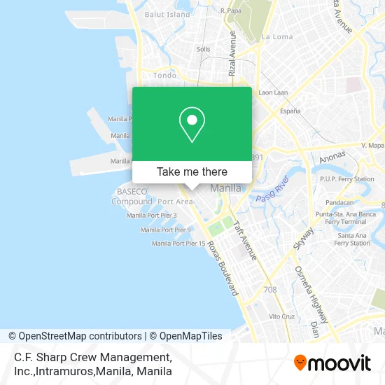 C.F. Sharp Crew Management, Inc.,Intramuros,Manila map