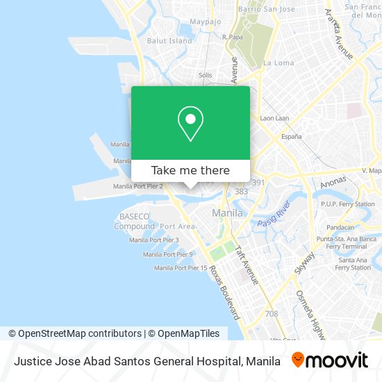 Justice Jose Abad Santos General Hospital map