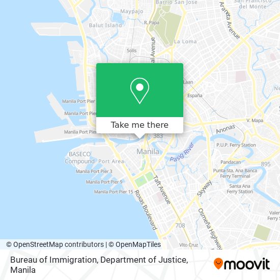 Bureau of Immigration, Department of Justice map