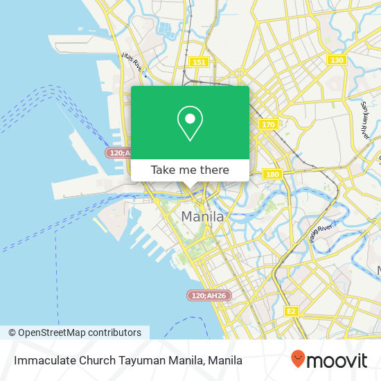 Immaculate Church Tayuman Manila map