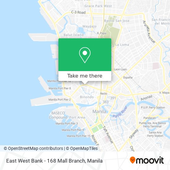 East West Bank - 168 Mall Branch map