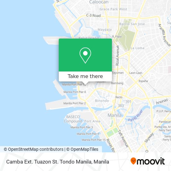 Camba Ext. Tuazon St. Tondo Manila map