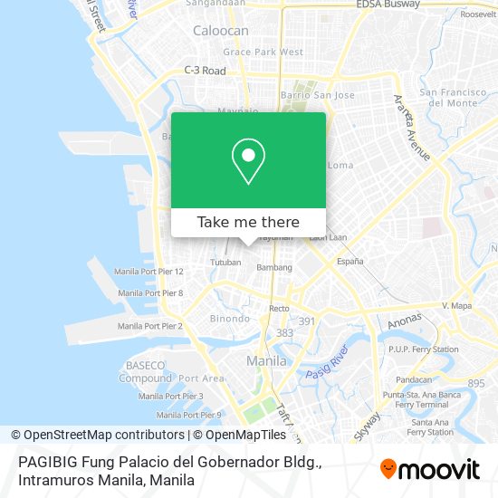 PAGIBIG Fung Palacio del Gobernador Bldg., Intramuros Manila map
