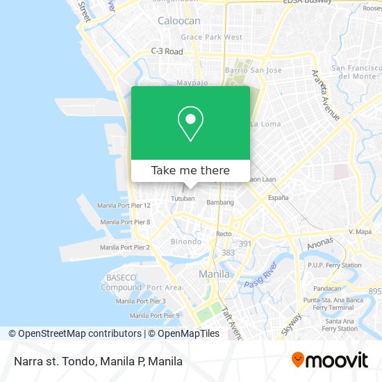 Narra st. Tondo, Manila P map