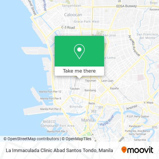 La Immaculada Clinic Abad Santos Tondo map