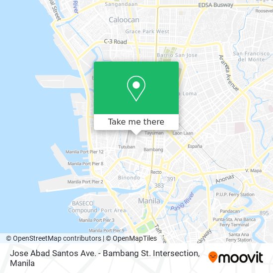 Jose Abad Santos Ave. - Bambang St. Intersection map