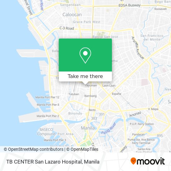 TB CENTER San Lazaro Hospital map