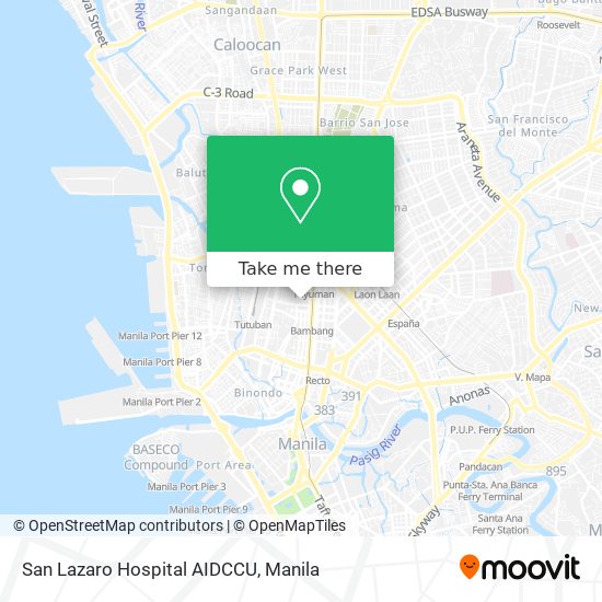 San Lazaro Hospital AIDCCU map