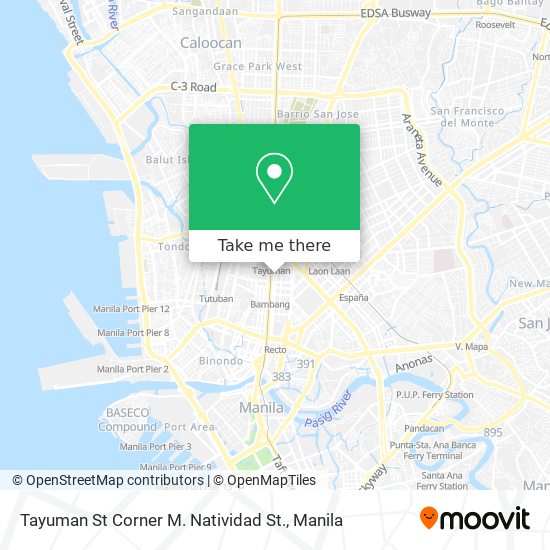Tayuman St Corner M. Natividad St. map