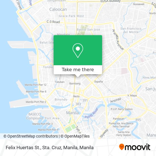 Felix Huertas St., Sta. Cruz, Manila map