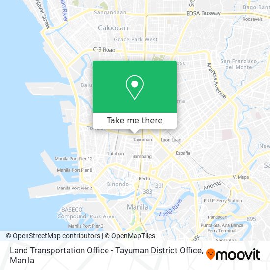 Land Transportation Office - Tayuman District Office map