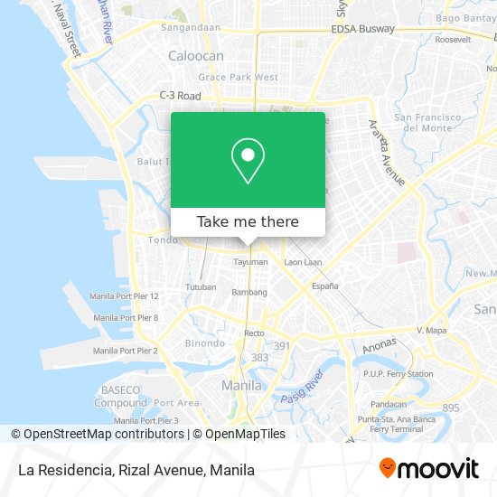 La Residencia, Rizal Avenue map