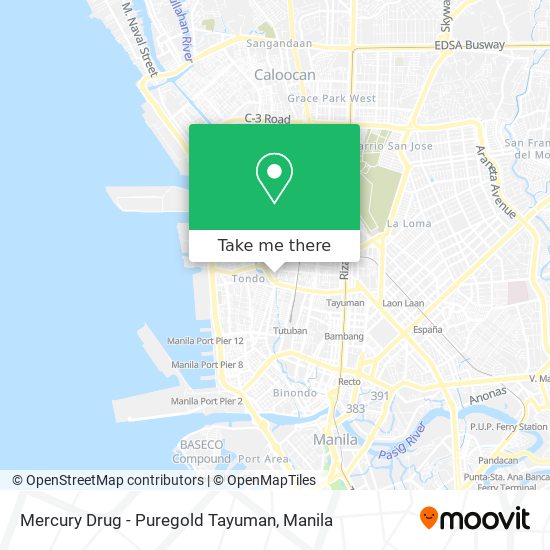 Mercury Drug - Puregold Tayuman map