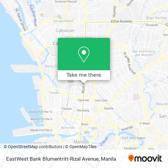 EastWest Bank Blumentritt-Rizal Avenue map
