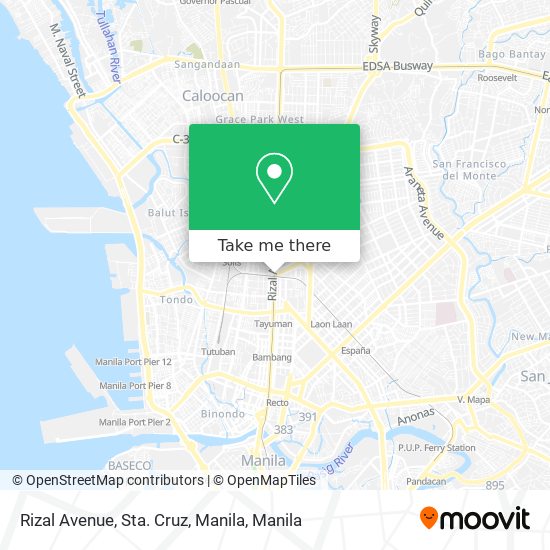 Rizal Avenue, Sta. Cruz, Manila map