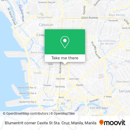 Blumentrit corner Cavite St Sta. Cruz, Manila map