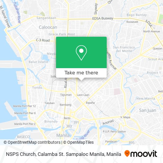 NSPS Church, Calamba St. Sampaloc Manila map