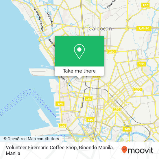 Volunteer Fireman's Coffee Shop, Binondo Manila map
