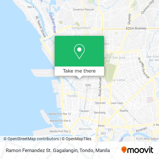 Ramon Fernandez St. Gagalangin, Tondo map