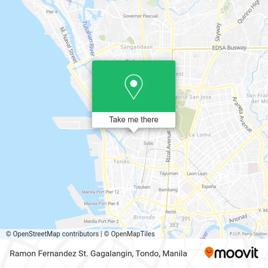 Ramon Fernandez St. Gagalangin, Tondo map
