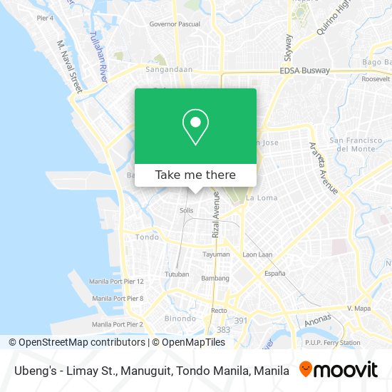 Ubeng's - Limay St., Manuguit, Tondo Manila map