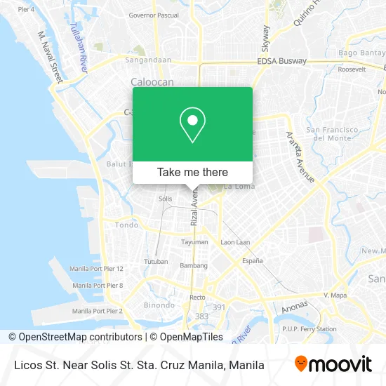 Licos St. Near Solis St. Sta. Cruz Manila map