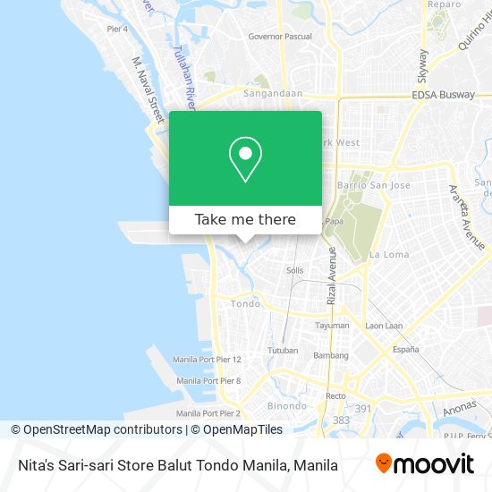 Nita's Sari-sari Store Balut Tondo Manila map