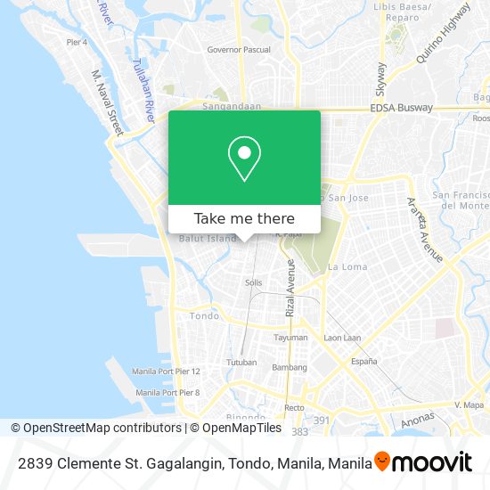 2839 Clemente St. Gagalangin, Tondo, Manila map