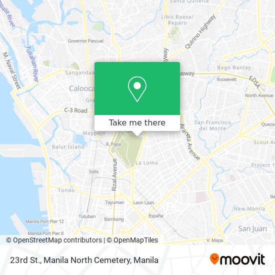 23rd St., Manila North Cemetery map
