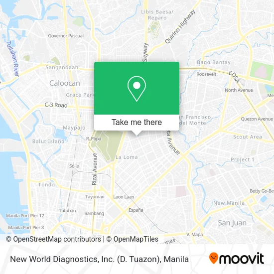 New World Diagnostics, Inc. (D. Tuazon) map