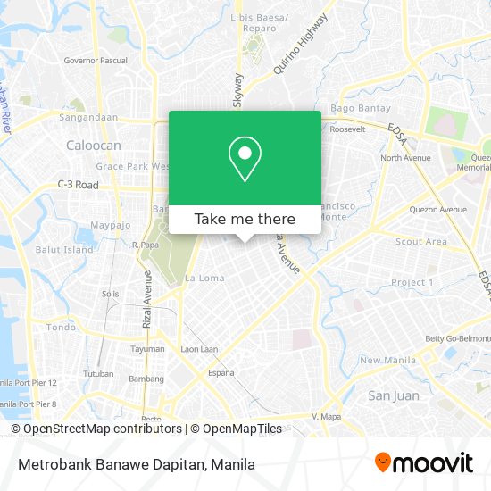 Metrobank Banawe Dapitan map