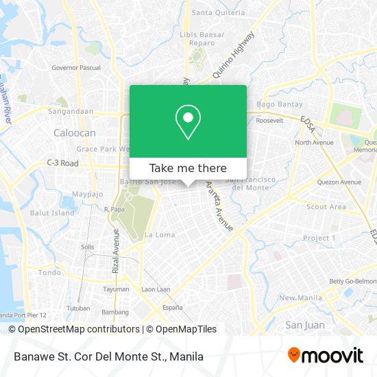Banawe St. Cor Del Monte St. map