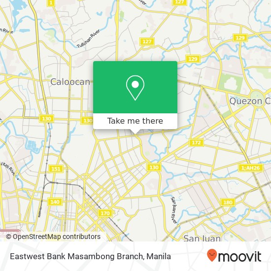 Eastwest Bank Masambong Branch map