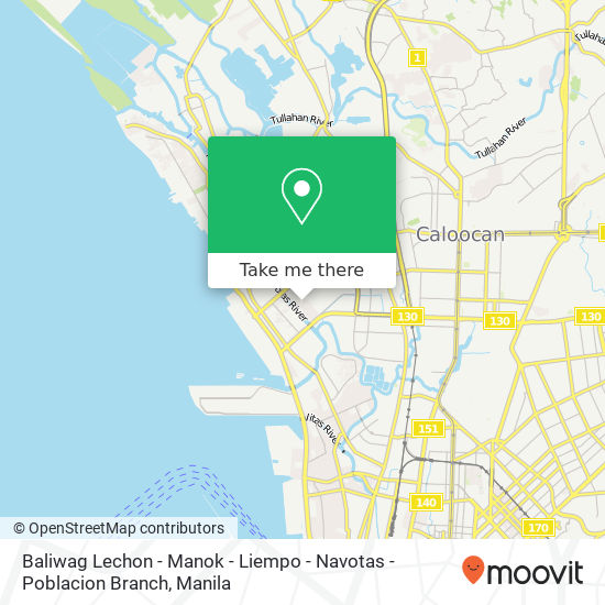 Baliwag Lechon - Manok - Liempo - Navotas - Poblacion Branch map