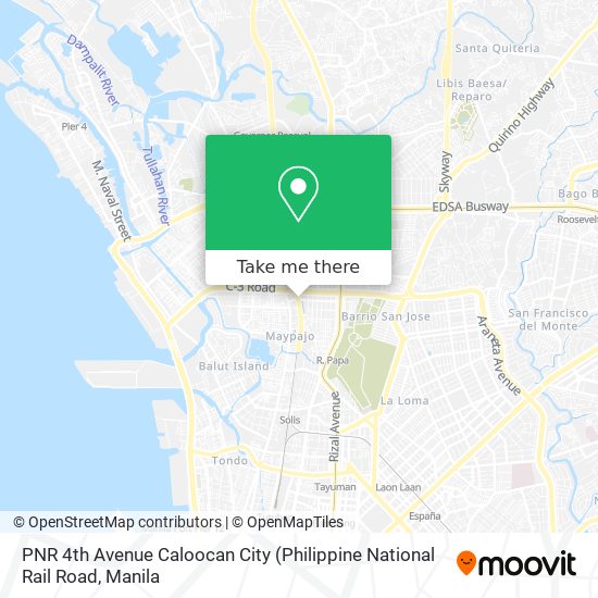 PNR 4th Avenue Caloocan City map
