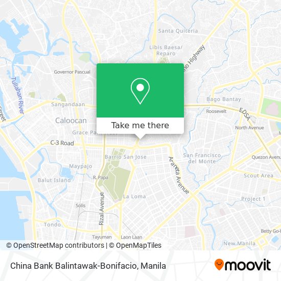 China Bank Balintawak-Bonifacio map