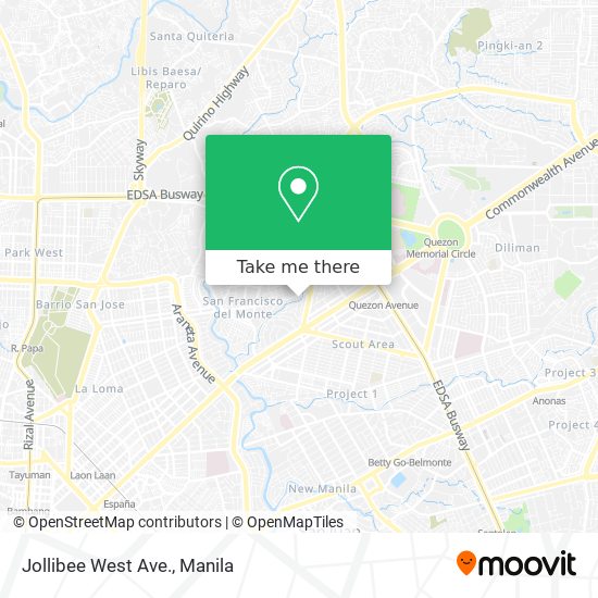 Jollibee West Ave. map