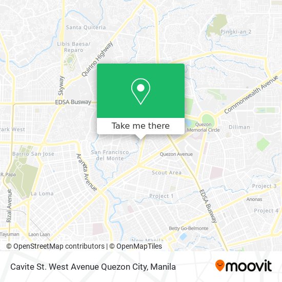 Cavite St. West Avenue Quezon City map
