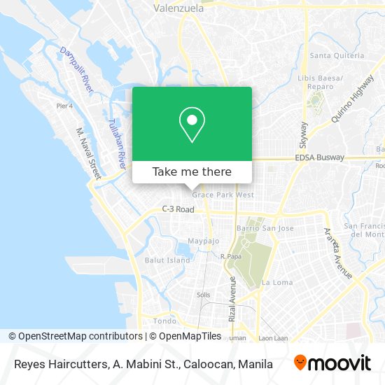 Reyes Haircutters, A. Mabini St., Caloocan map