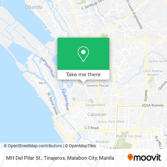 MH Del Pilar St., Tinajeros, Malabon City map