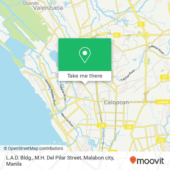 L.A.D. Bldg., M.H. Del Pilar Street, Malabon city map