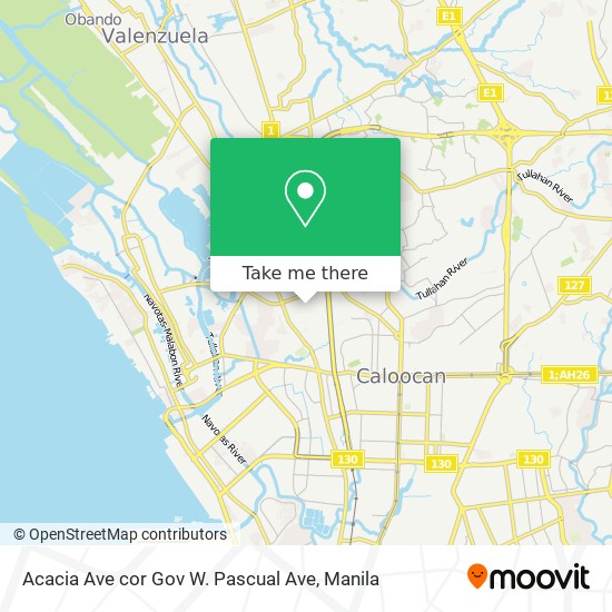 Acacia Ave cor Gov W. Pascual Ave map