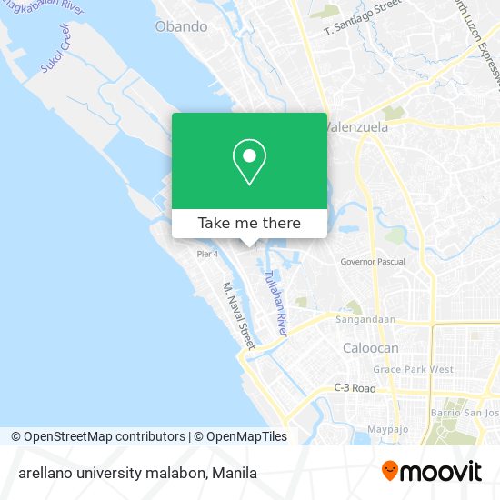 arellano university malabon map