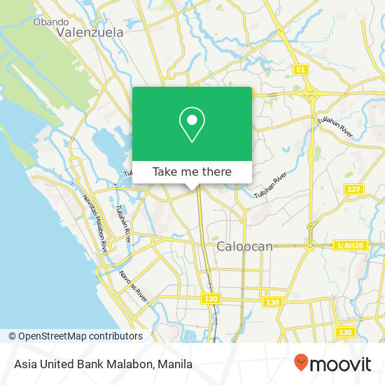 Asia United Bank Malabon map