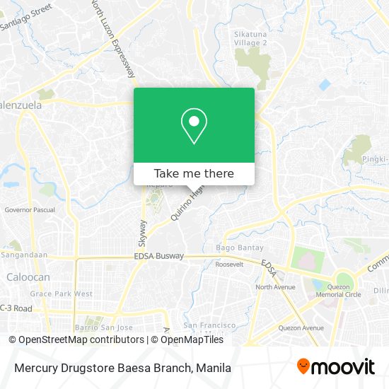 Mercury Drugstore Baesa Branch map