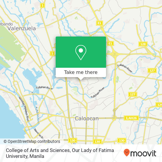 College of Arts and Sciences, Our Lady of Fatima University map