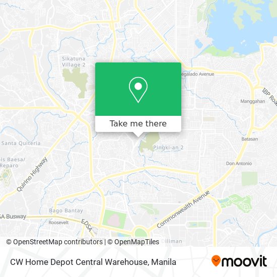 CW Home Depot Central Warehouse map