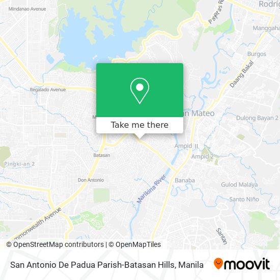 San Antonio De Padua Parish-Batasan Hills map