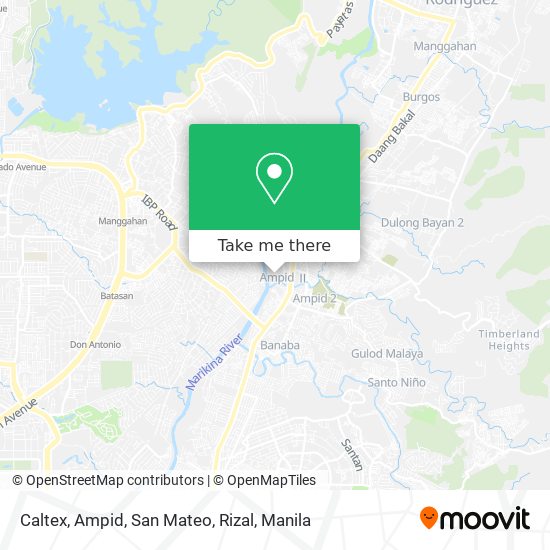 Caltex, Ampid, San Mateo, Rizal map